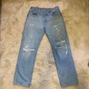 Levi's Premium Light Blue Distressed Women's Relaxed Jeans 30/32